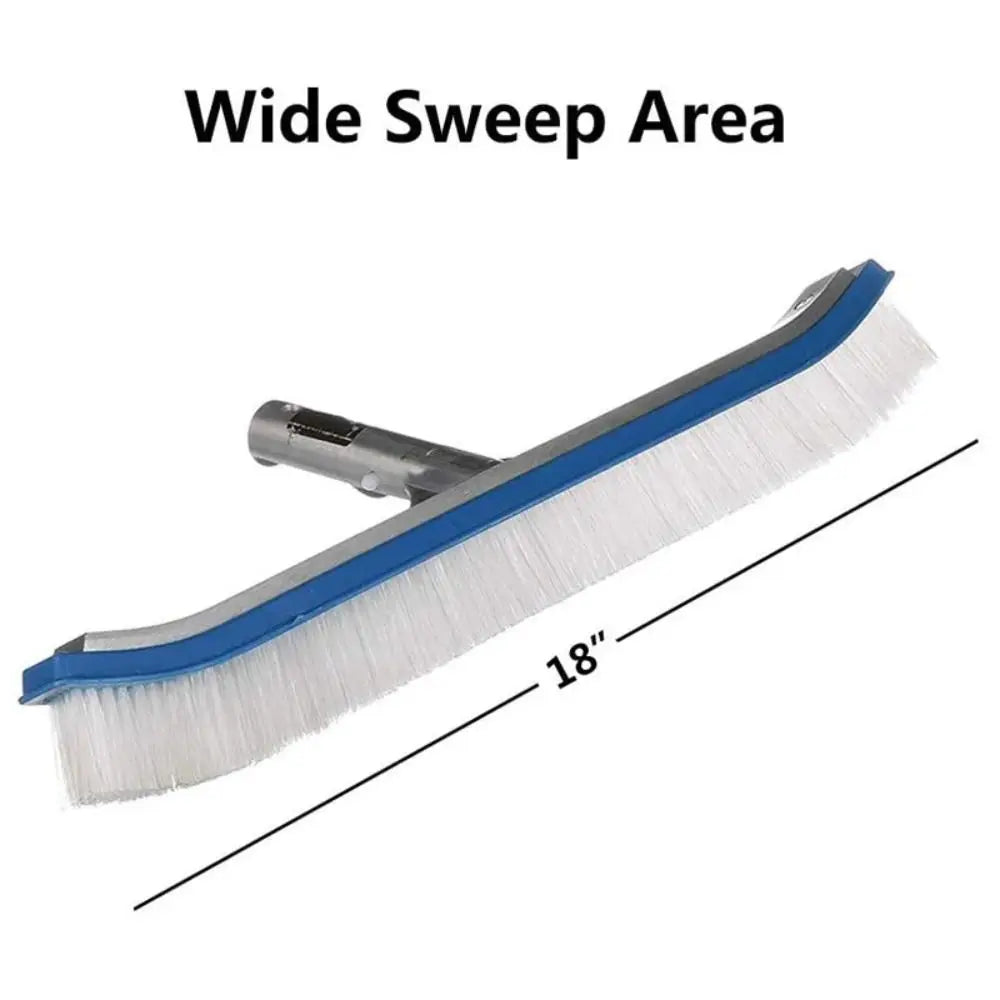 18 Inch Pool Cleaning Brush Aluminum Handle Stainless Steel Brush Swimming Pool Brush Glue Floor Brush Plastic Brush