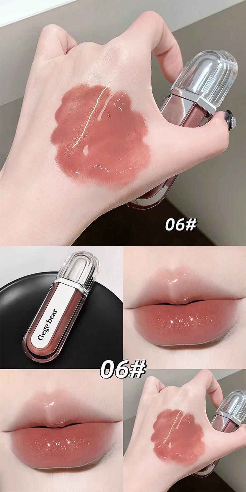 Hydrating Lip Gloss, Water Shine Moisturizing Formula, Glassy Lips Finish, Smooth Non Sticky Feel, Clear Gloss for Daily Makeup
