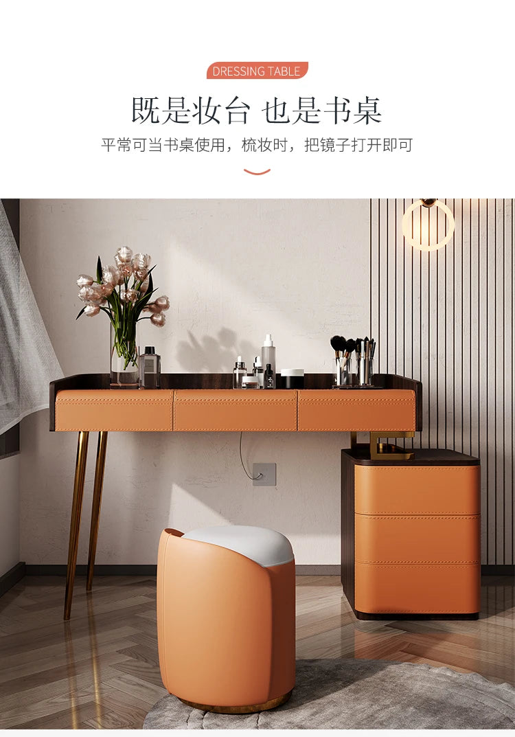 Bedroom Light Luxury Dressing Table Vanity Storage Flip Cabinet One Small Apartment Makeup Dresser Penteadeiras Household Items
