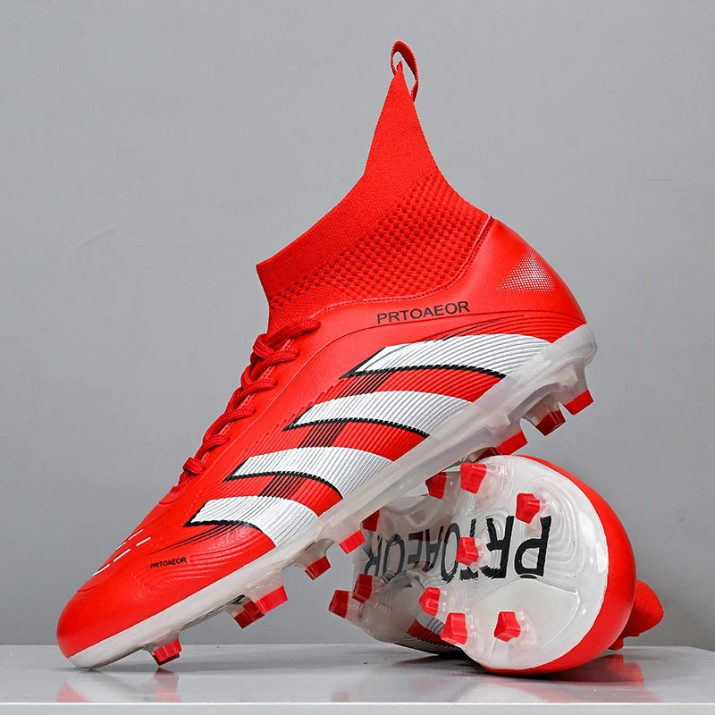 New Men Football Boots Match Soccer Shoes Boys Sneakers Comfortable Professional Non-Slip TF/FG Ankle Sports Shoes Unisex