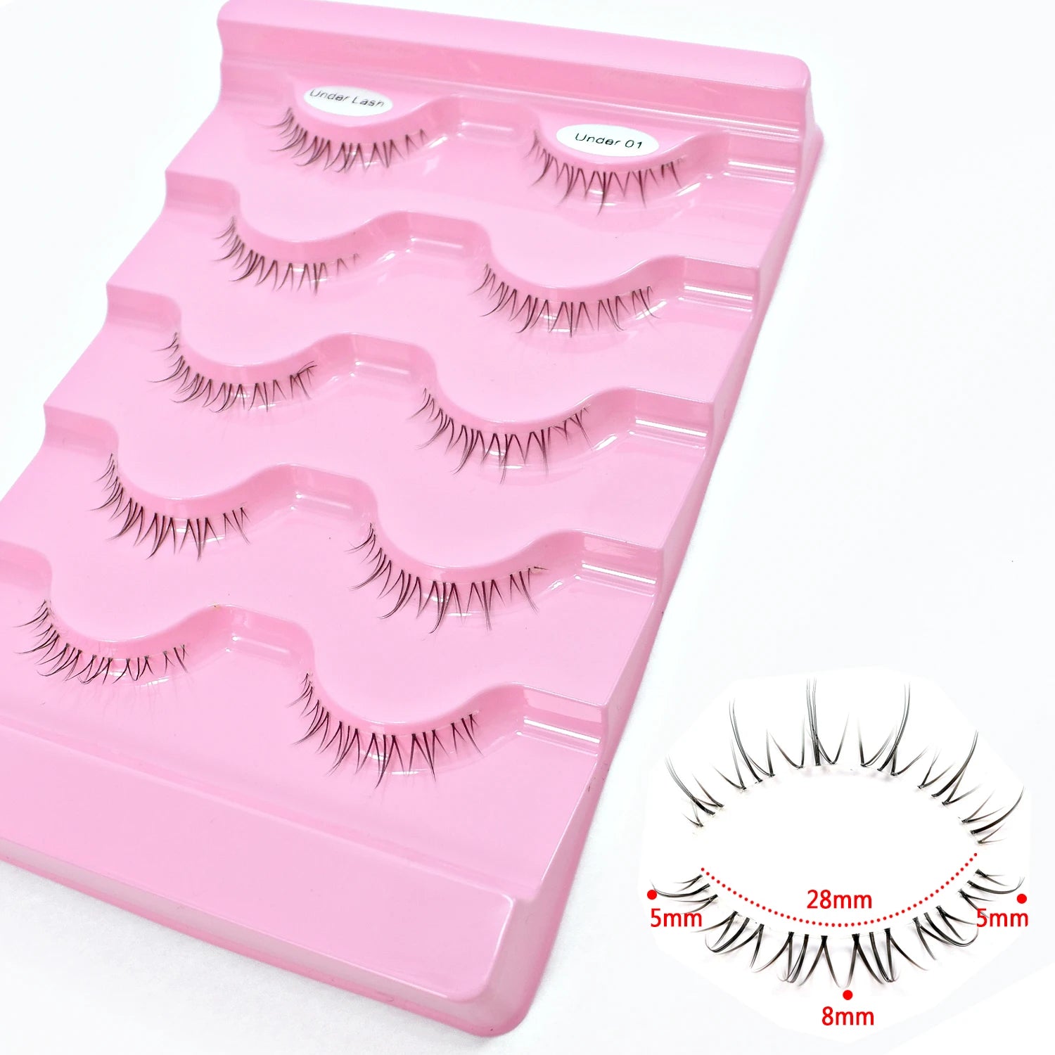5Pairs Bottom Lashes Natural Look Lower Lashes New Cosplay Korean Makeup Clear Band Wispy Manga Under Eyelashes