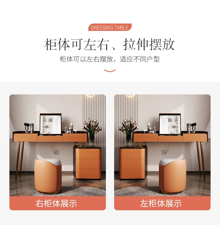 Bedroom Light Luxury Dressing Table Vanity Storage Flip Cabinet One Small Apartment Makeup Dresser Penteadeiras Household Items