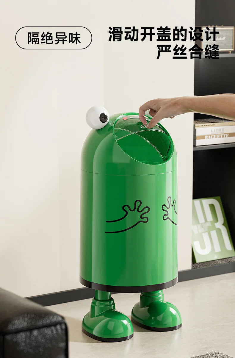 Trash can large large capacity living room kitchen household waste basket sealing sliding cover double layer no bending trash