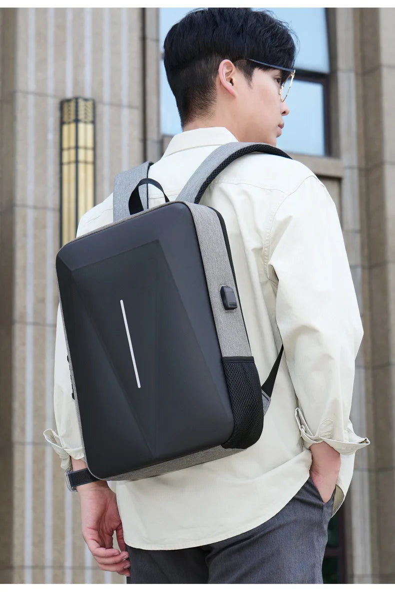 USB Hard Shell Computer Backpack Men's Fashionable Senior high school College Student Schoolbag Large Capacity Business Backpack
