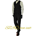 Mens Suit 2 Piece Waistcoat Vest Pants Herringbone Retro Vintage Trousers For Wedding Retro Wool Outfit