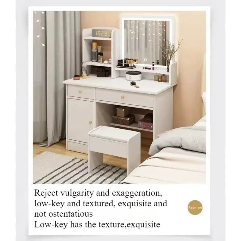 Makeup table bedroom with mirror storage integrated small apartment simple multi-functional e****mical Internet celebritydresser