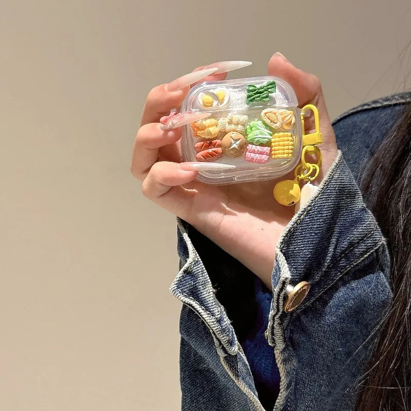 Earphone Case For Airpods Pro 2 3 1 4 Cover Ins Yellow Hot Pot Vegetables Protective Headphones Case For Airpods 4 Funda Cover