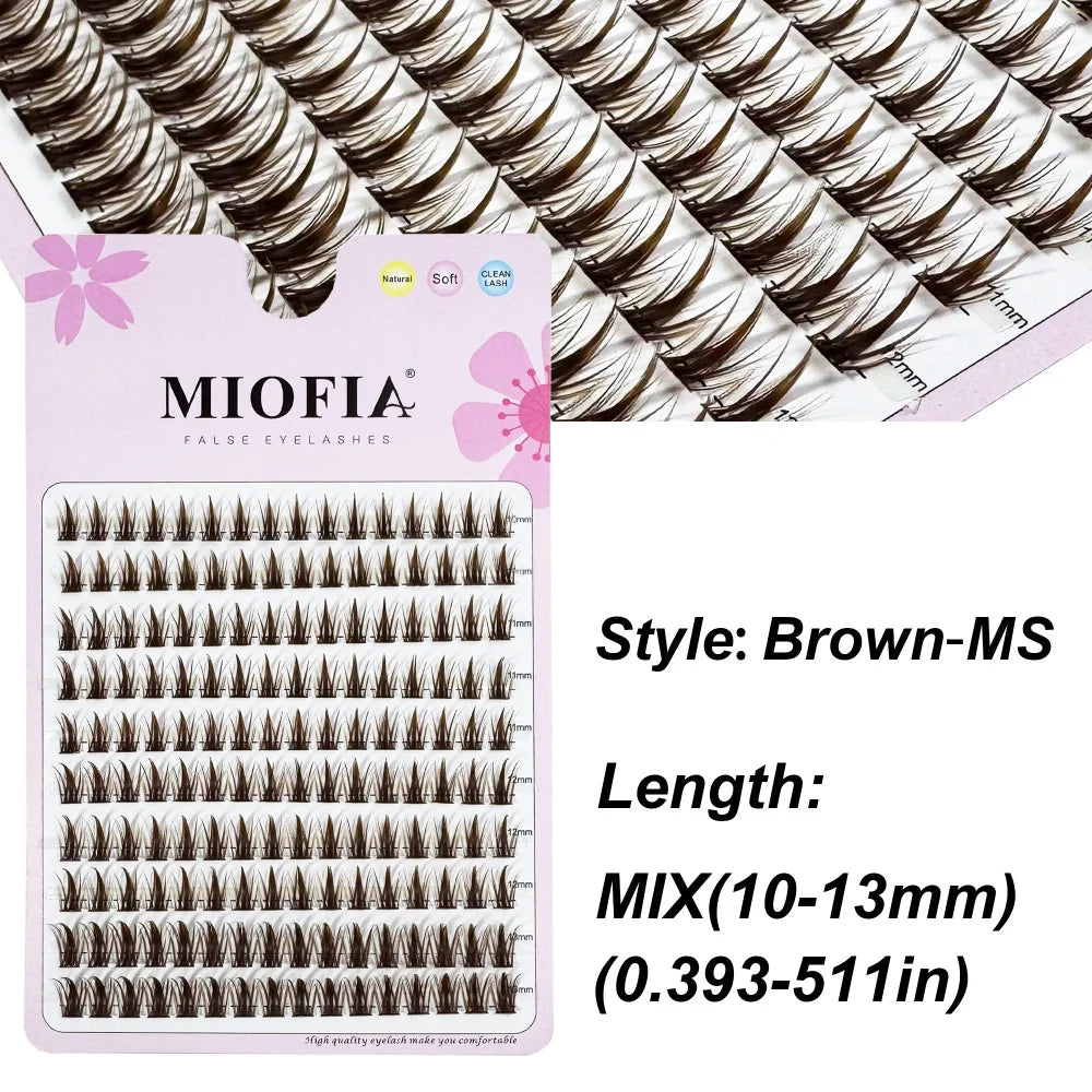 10 row anime lashes Cosplay lash natural wispy  Natural Mink Eyelashes  3D individual manga eyelash clusters   Makeup tools