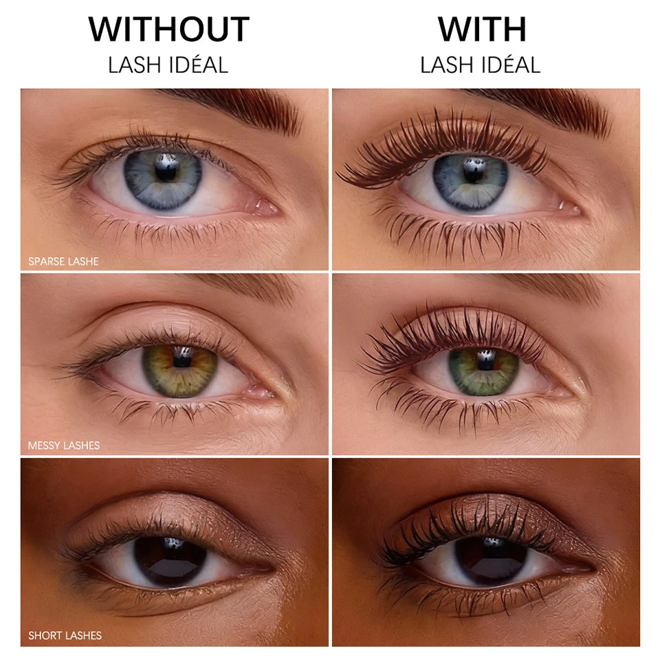 Lakerain Lengthening Volumizing Mascara Fan Shaped Makeup Effect Long Lasting  Clump-Free Lashes Suitable for All Skin Tones