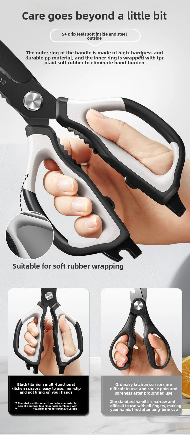 Kitchen Scissors All Purpose  kitchen gadgets utensils Stainless Steel Cooking Shears for Cutting Meat Food Fish Poultry