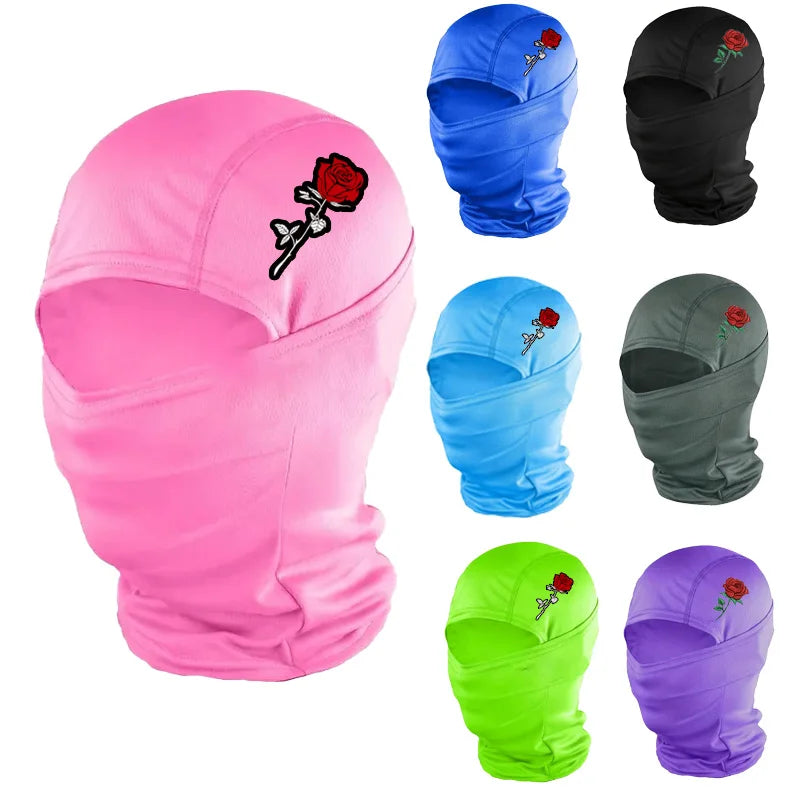 2 pieces of rose-patterned ski mask for men and women, Barakwa mask, outdoor sports mask