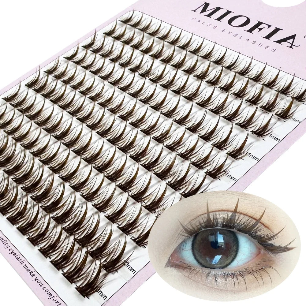 10 row anime lashes Cosplay lash natural wispy  Natural Mink Eyelashes  3D individual manga eyelash clusters   Makeup tools
