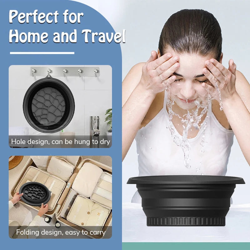 1 Pcs Large Foldable Silicone Bowl For Face Ice Bath Home Skincare Portable Dipping Bowl Women Girls
