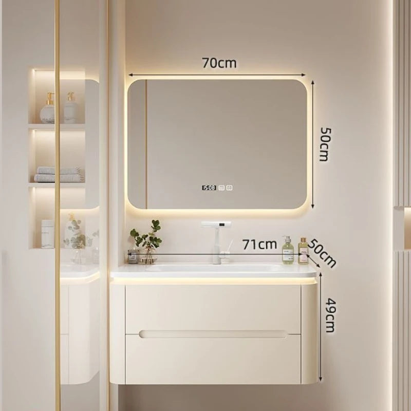 Mirror Floating Bathroom Cabinet Sink Drawer Shelves Vanity Bathroom Cabinet Modern Storage Armoire De Rangement Accessories