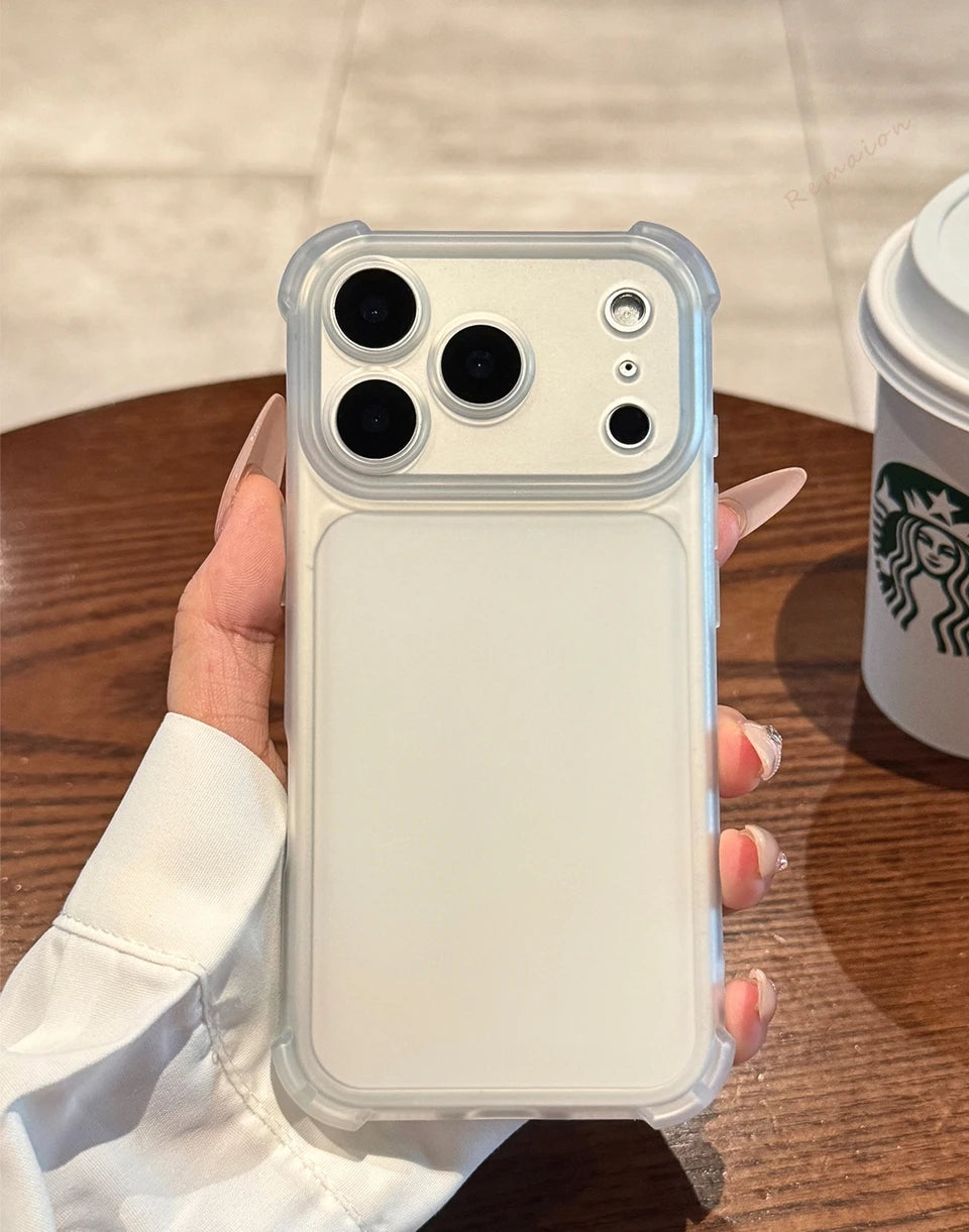 Cute Matte Clear Phone Case for iPhone 17 Air 16E 14 15 16 11 12 13 Pro Max Plus X XS MAX XR Shockproof Protector Cover
