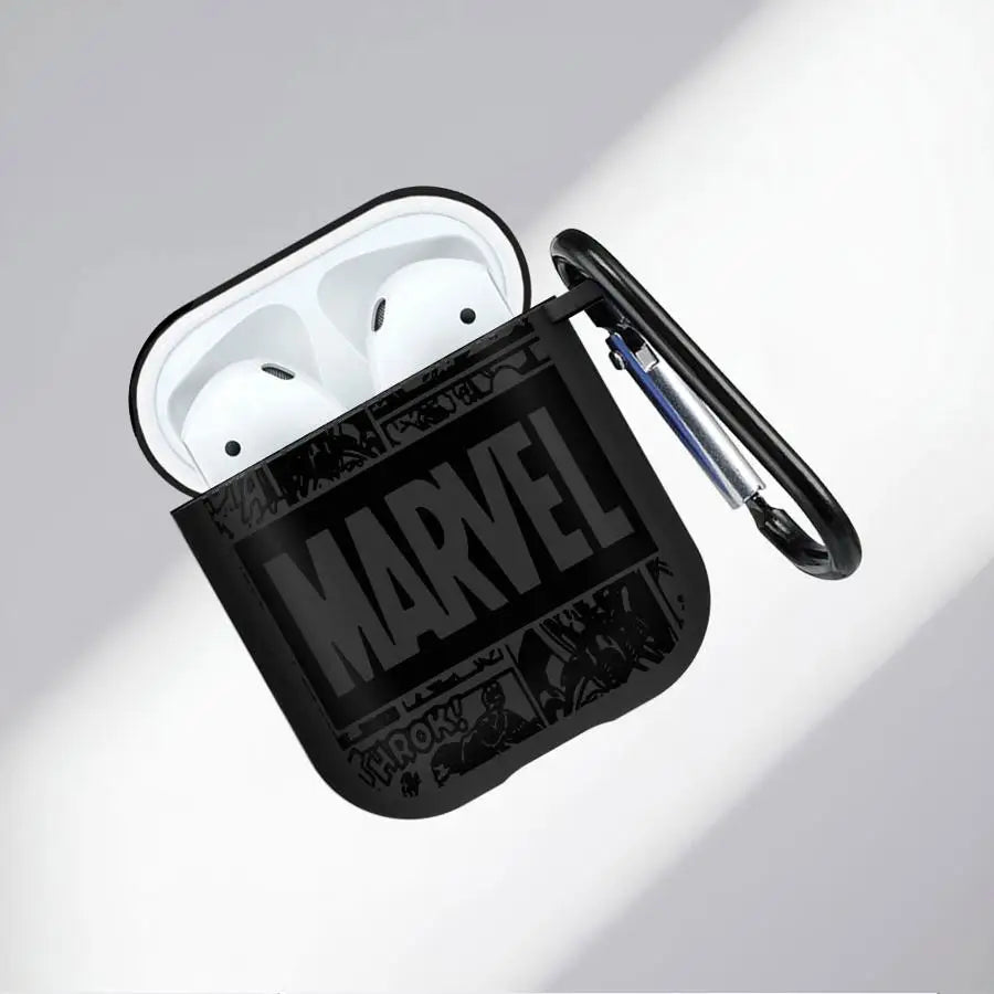 Soft Earphone Cases Cover Case For Airpods 1 2 4 3 Pro Pro2 Pro3 Marvel Logo Ironman Spiderman