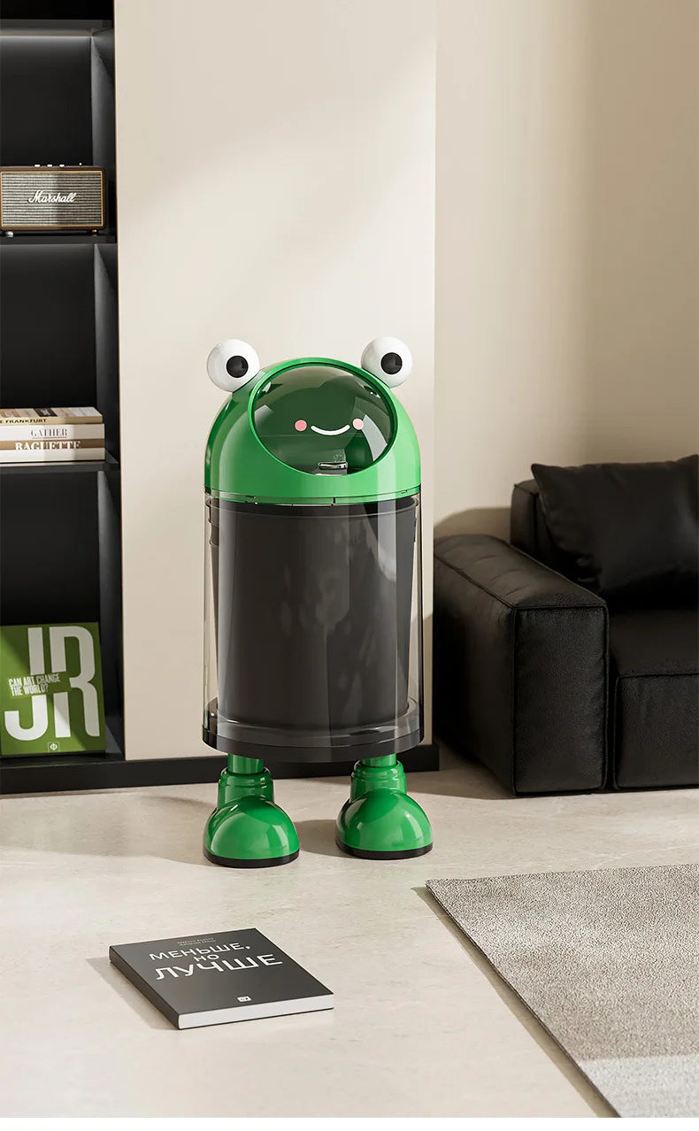 Trash can large large capacity living room kitchen household waste basket sealing sliding cover double layer no bending trash