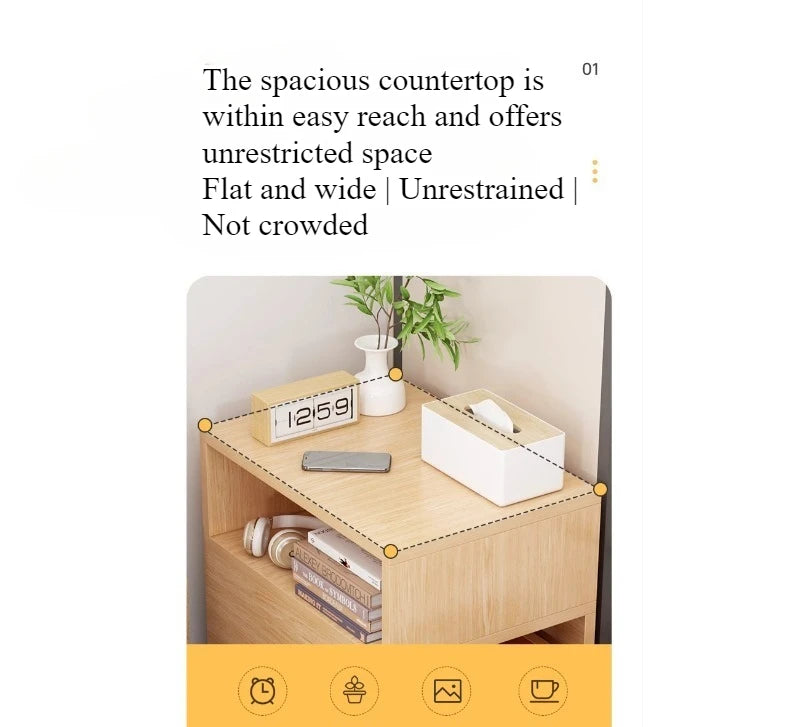 Bedside table Bedroom simple modern ultra-narrow simple crevice storage cabinetBedside table Household bedside shelf sidecabinet