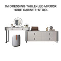 Modern minimalist bedroom slate dressing table storage cabinet integrated LED mirror makeup table stool combination