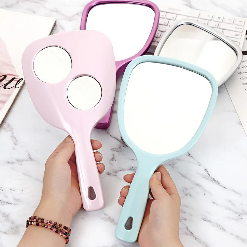 Dormitory Small Makeup Mirror Mini Portable Portable Mirror Small Handheld Handle Mirror Beauty Salon Makeup Mirror