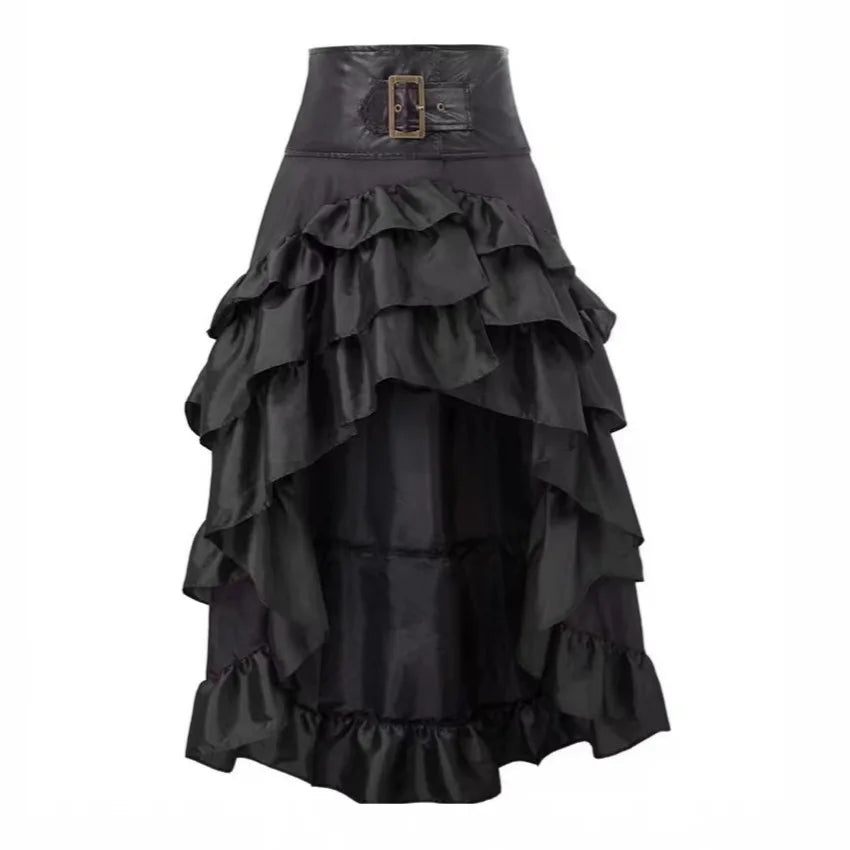 Pirate Skirt for Women Hot Selling Gothic Style Long Skirt Cross Border Supply Irregular Ruffle Hem Design