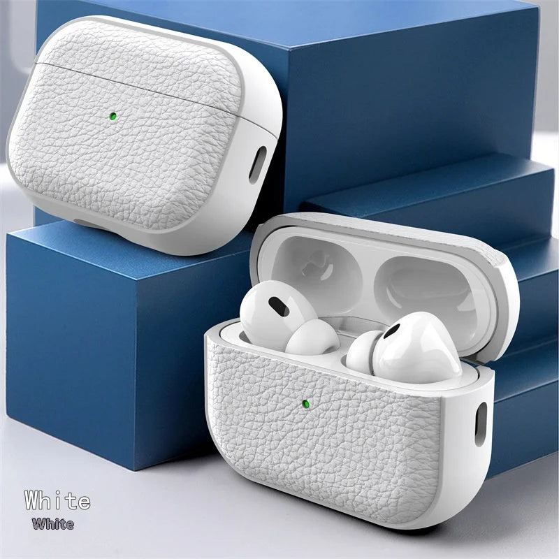2025 Capa For AirPods Pro 3 Case Soft TPU Leather Design Protective Cover For AirPods 4 3 2 1 Pro 2 Pro2 Pro3 Cases With Lanyard