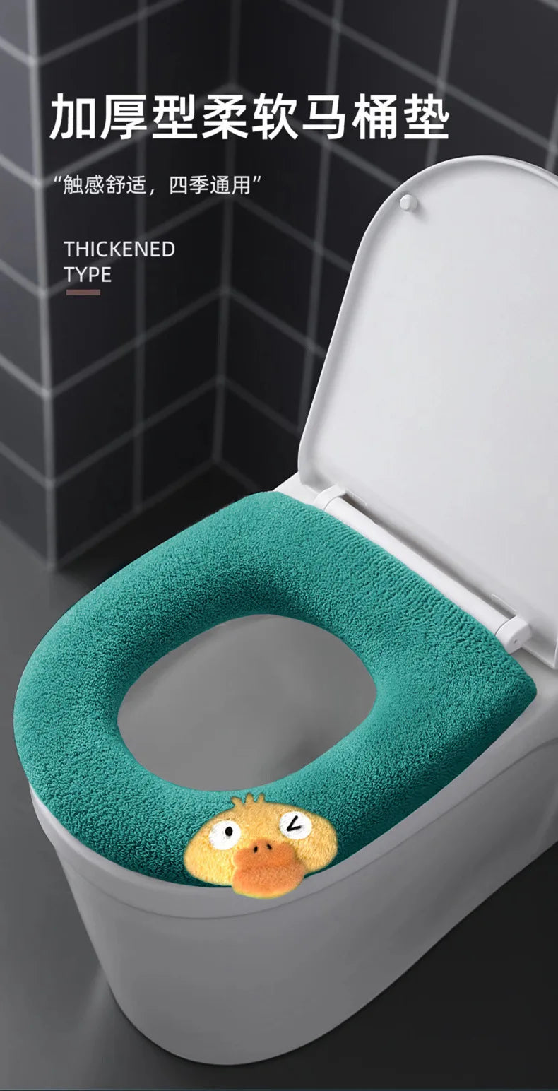 Toilet Seat, Thick, Warm, with Handle, Soft, Can Be Washed Repeatedly, Universal, Easy To Install, Hygienic, Wholesale Available