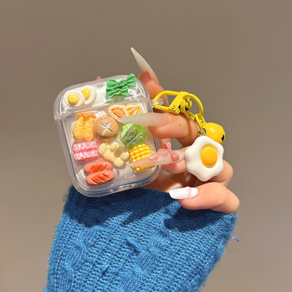 Earphone Case For Airpods Pro 2 3 1 4 Cover Ins Yellow Hot Pot Vegetables Protective Headphones Case For Airpods 4 Funda Cover