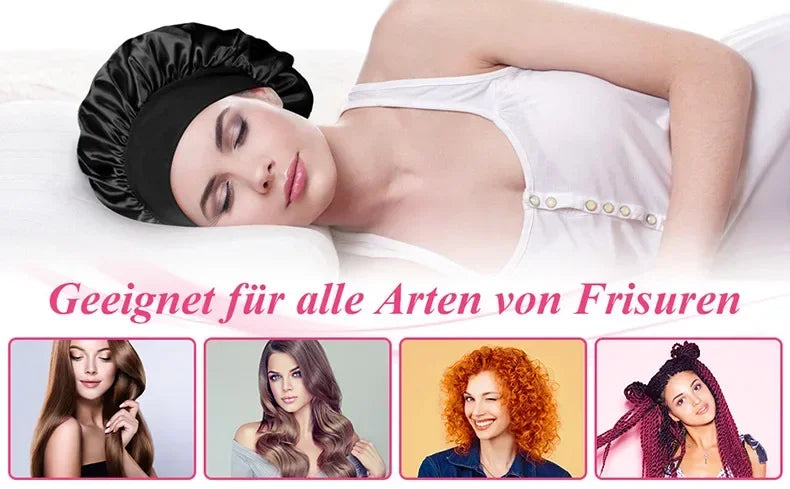 Bonnet for Sleeping Women, Double Layer Hair Satin Bonnets with Elastic Band, Sleep Cap Curly Natural Hair