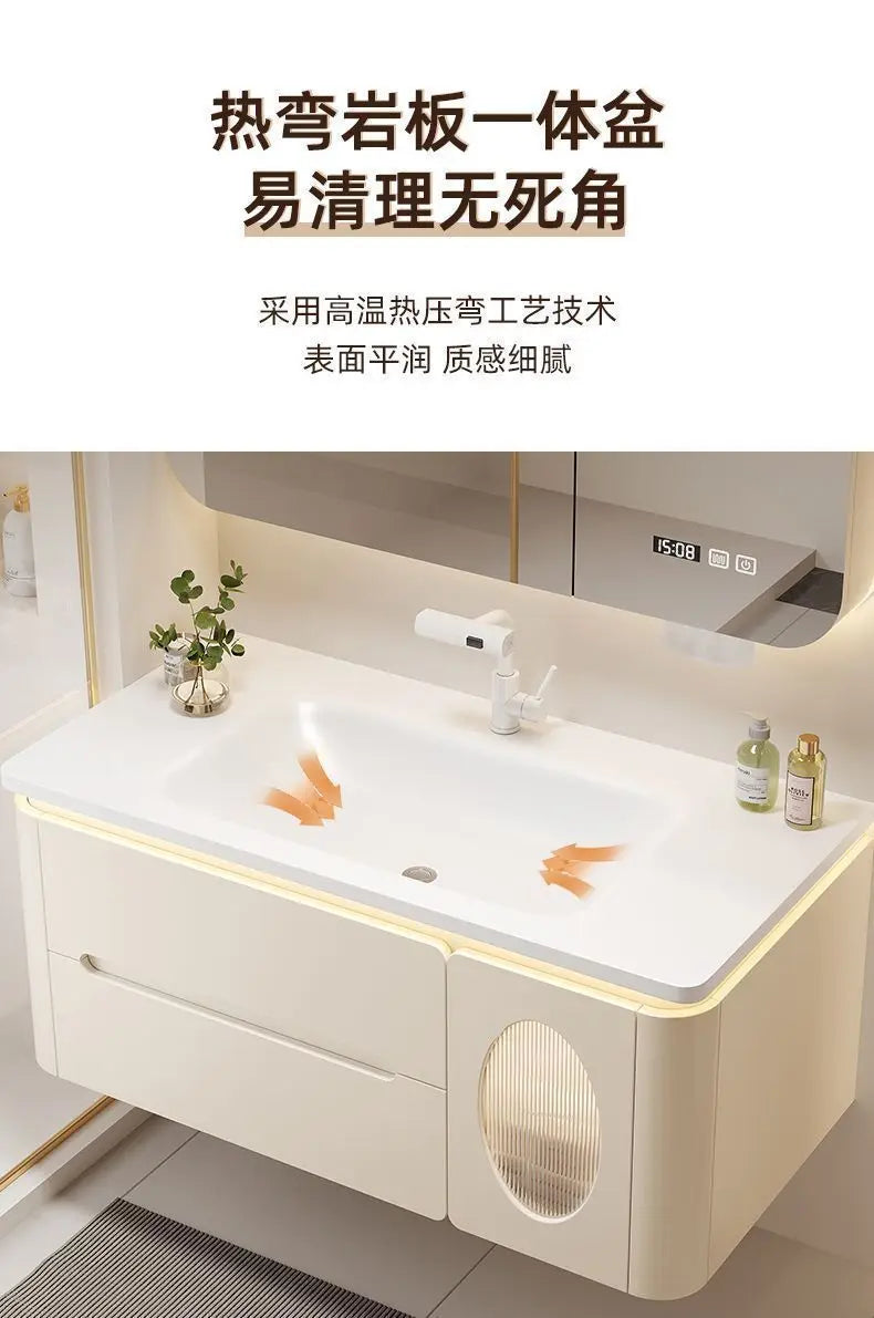 Mirror Floating Bathroom Cabinet Sink Drawer Shelves Vanity Bathroom Cabinet Modern Storage Armoire De Rangement Accessories