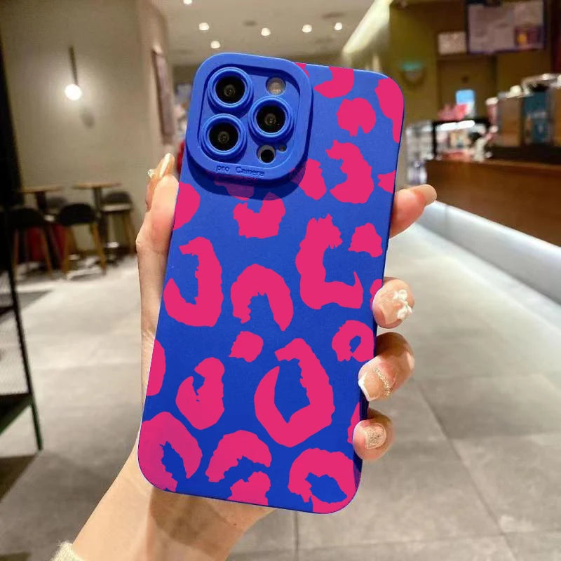 Leopard Design Camera Protective Phone Case for iPhone 16 Cases iPhone 17 Air 15 14 13 12 11 Pro Max 16E XS XR X 7 8 Plus Cover