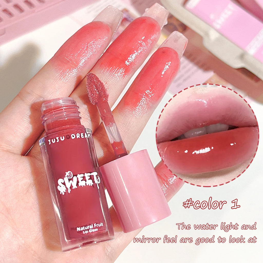 Glossy mirror lip gloss, nude lip gloss, moisturizing, brightening complexion, waterproof, long-lasting for a flawless finish