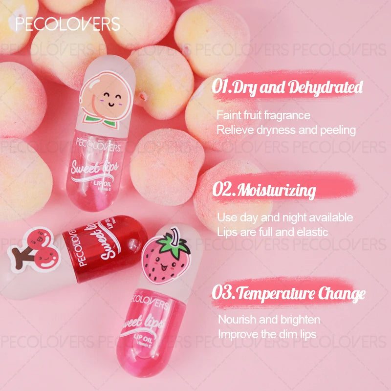 1PC Moisturizing Lip Gloss, High Gloss, Non-sticky, Lightening Lip Lines, Fruity Flavor, Suitable for Autumn and Winter Use