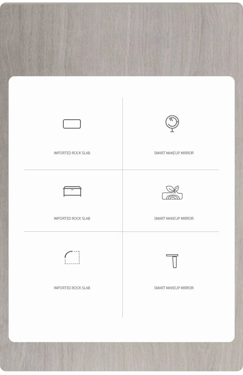 Modern minimalist bedroom slate dressing table storage cabinet integrated LED mirror makeup table stool combination