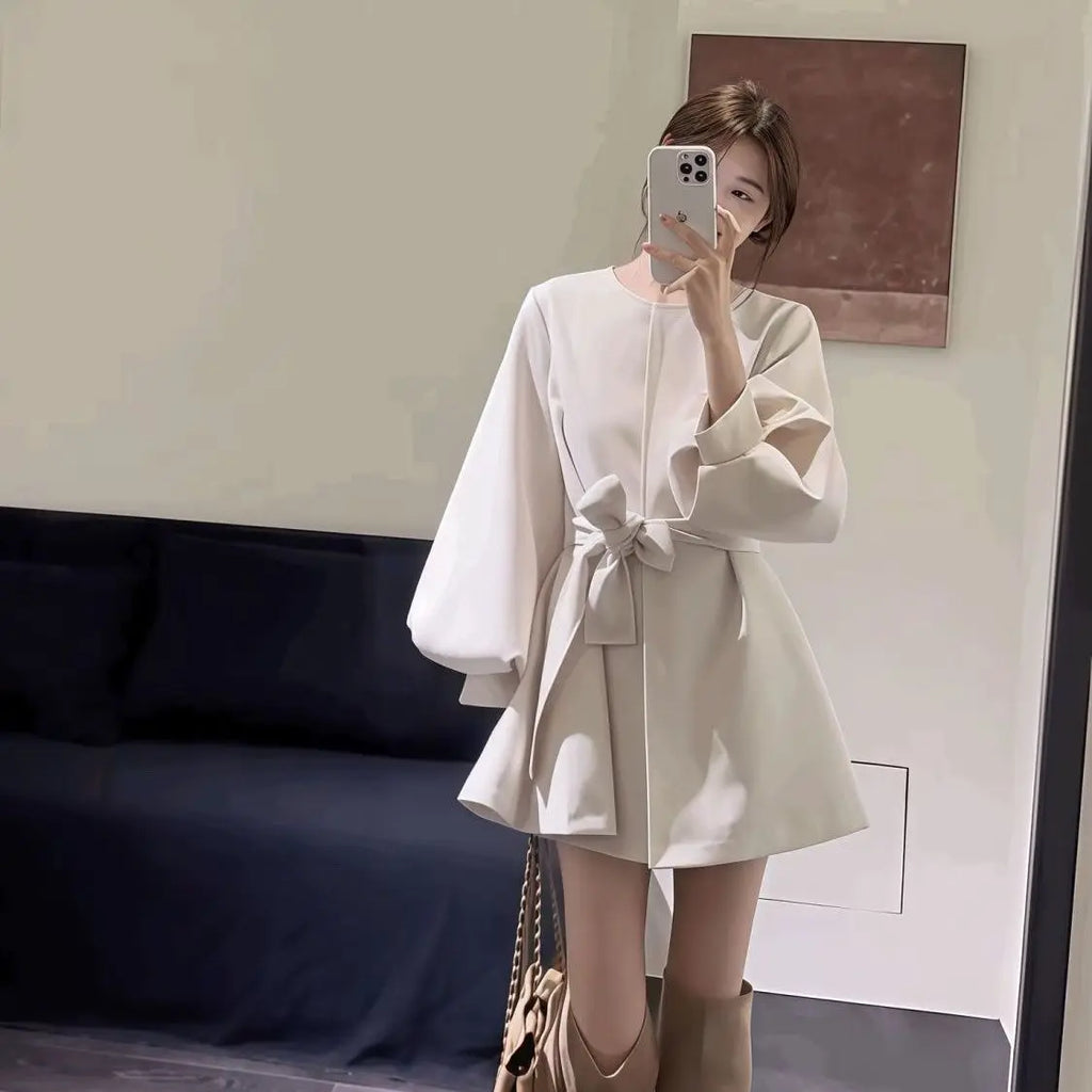 Suit Skirt 2025 Autumn New Style Design Lantern Sleeve Small Suit Jacket for Women