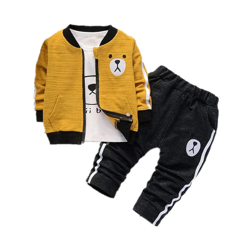 Baby Boy Clothing set fashion Cotton Hooded Tops+Pants 3pcs Outfits Infnat Boys Tracksuit newborn kids clothes Sets