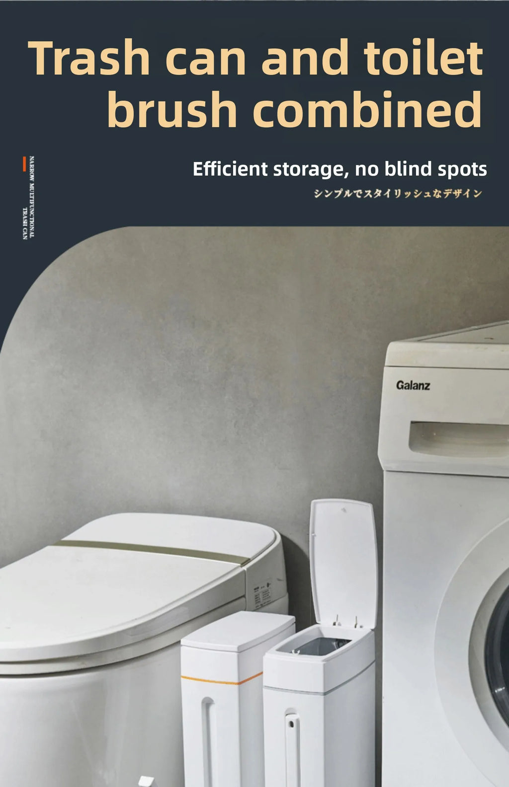 Batoom Toilet Bru Inteated Waste Bin Pr pe Covered Home Use Batoom Auatic Paaging Paper Barrel