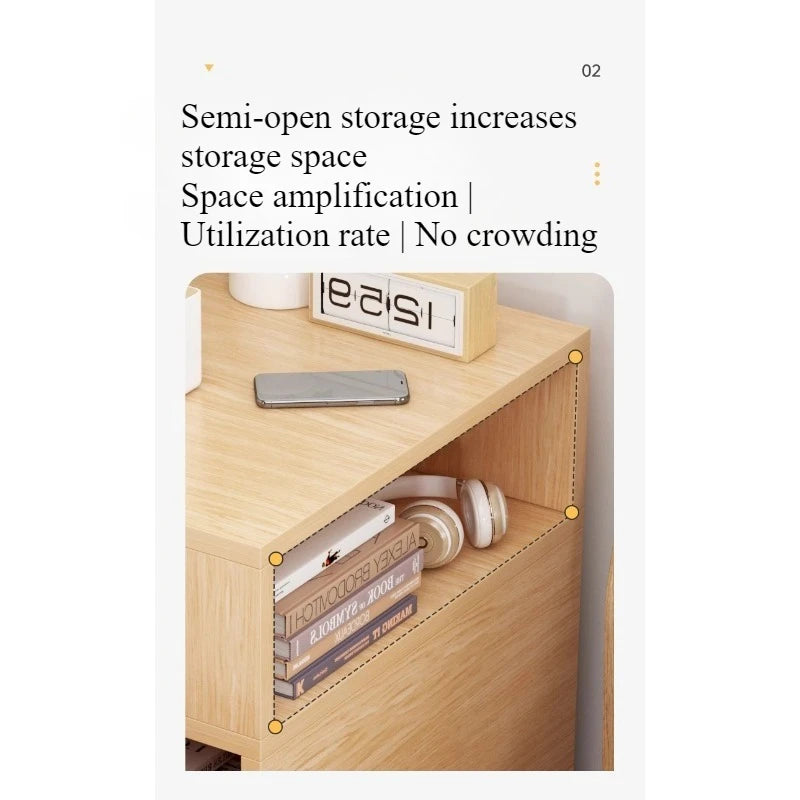 Bedside table Bedroom simple modern ultra-narrow simple crevice storage cabinetBedside table Household bedside shelf sidecabinet