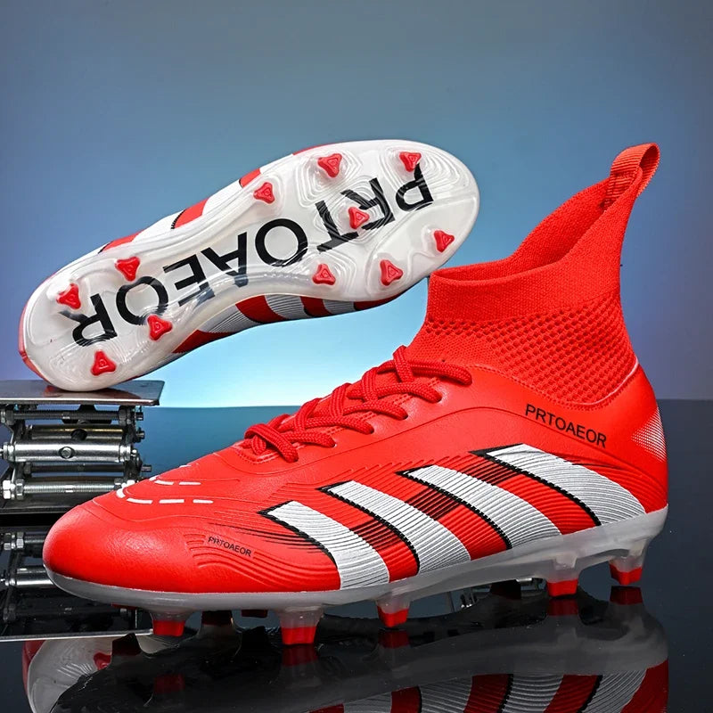 New Men Football Boots Match Soccer Shoes Boys Sneakers Comfortable Professional Non-Slip TF/FG Ankle Sports Shoes Unisex