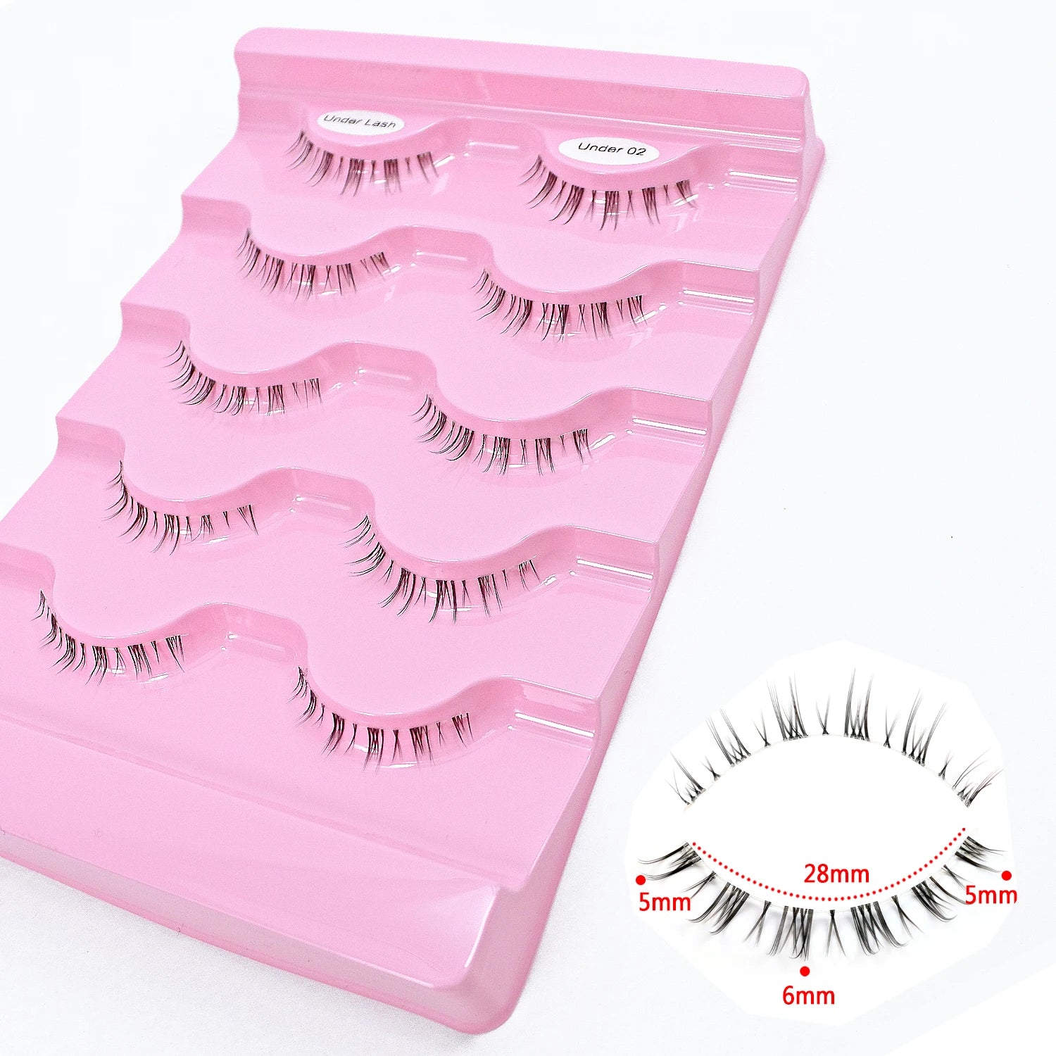 5Pairs Bottom Lashes Natural Look Lower Lashes New Cosplay Korean Makeup Clear Band Wispy Manga Under Eyelashes