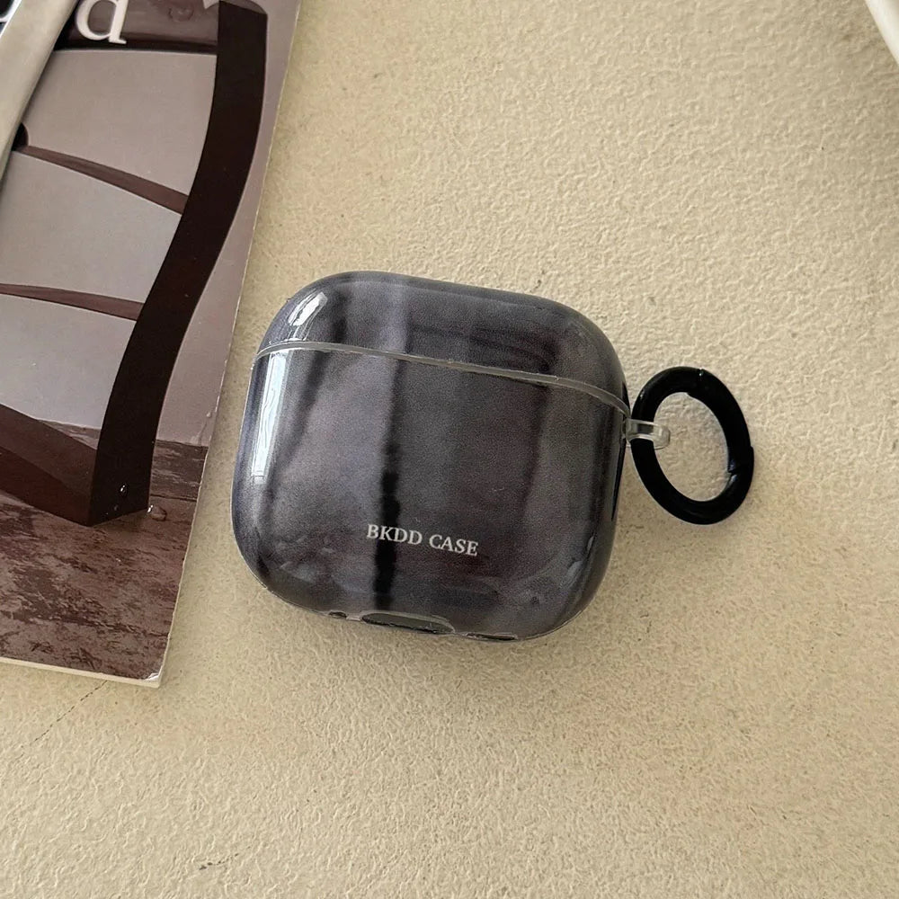 Simple Style Graphite Grey Gloss Soft Protective Case for AirPods 1 or 2 Pro 2 4 3nd Generation Earphone Fundas Shockproof Coque