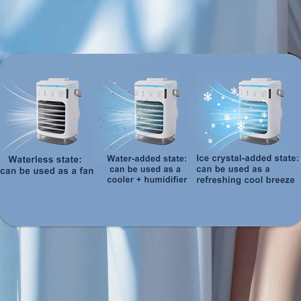 Cooler Fan For Room Cool Air Fan Personal AC Cooler Cool Gadgets Quiet With Timer Small Rechargeable Humidifier Evaporative