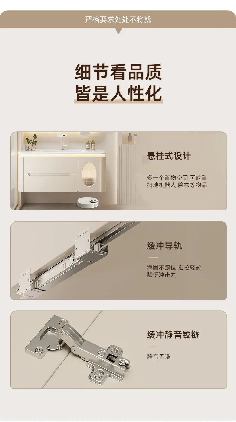 Mirror Floating Bathroom Cabinet Sink Drawer Shelves Vanity Bathroom Cabinet Modern Storage Armoire De Rangement Accessories