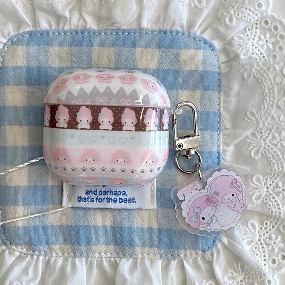 My Melody Earphone Case For Airpods 1 2 3 4 Pro2 Pro3 Cartoon TPU Bluetooth Headphone Protective Cover Accessories With Pendant