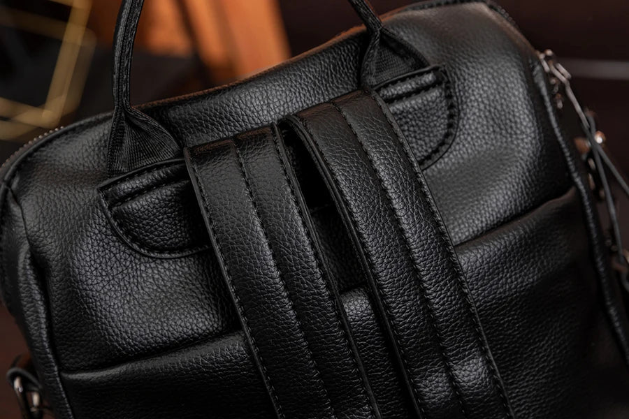 Genuine Leather Brand Backpack For Women 2023 New Fashion Travel Bagpack High Quality School Bags Casual Lides Shoulder Bag Sac