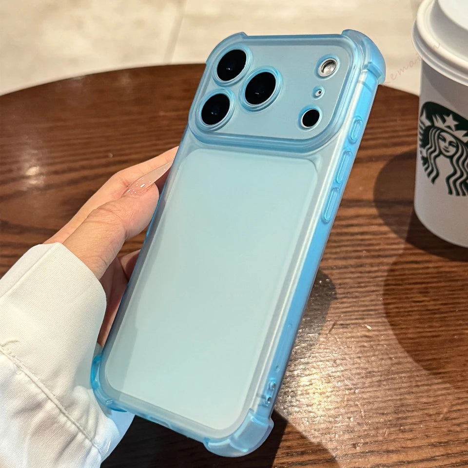 Cute Matte Clear Phone Case for iPhone 17 Air 16E 14 15 16 11 12 13 Pro Max Plus X XS MAX XR Shockproof Protector Cover