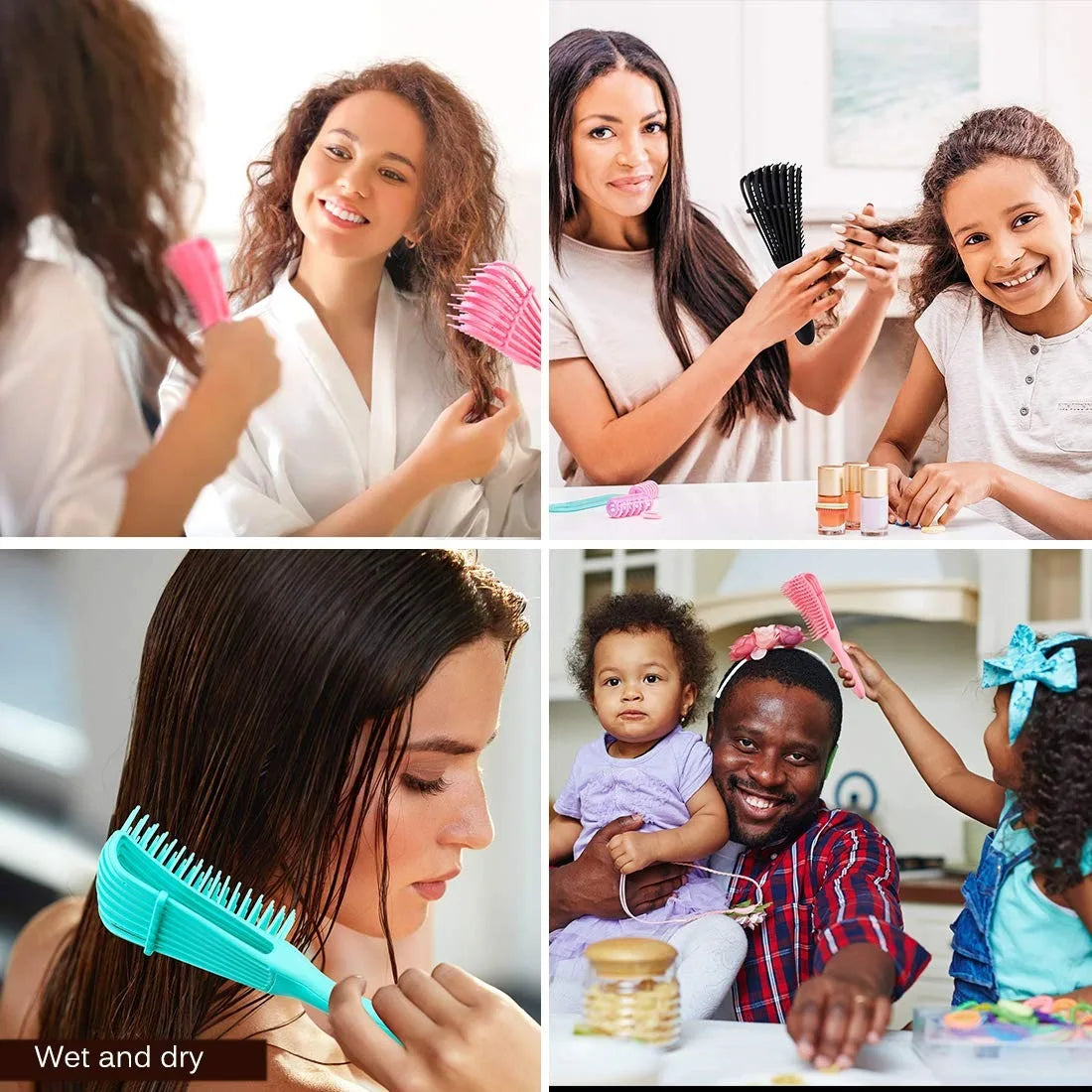 Hair Brush for Women's Afro America/African Hair Textured 3a to 4c Kinky Wavy/Curly/Coily/Wet/Dry/Oil/Thick/Long Hair