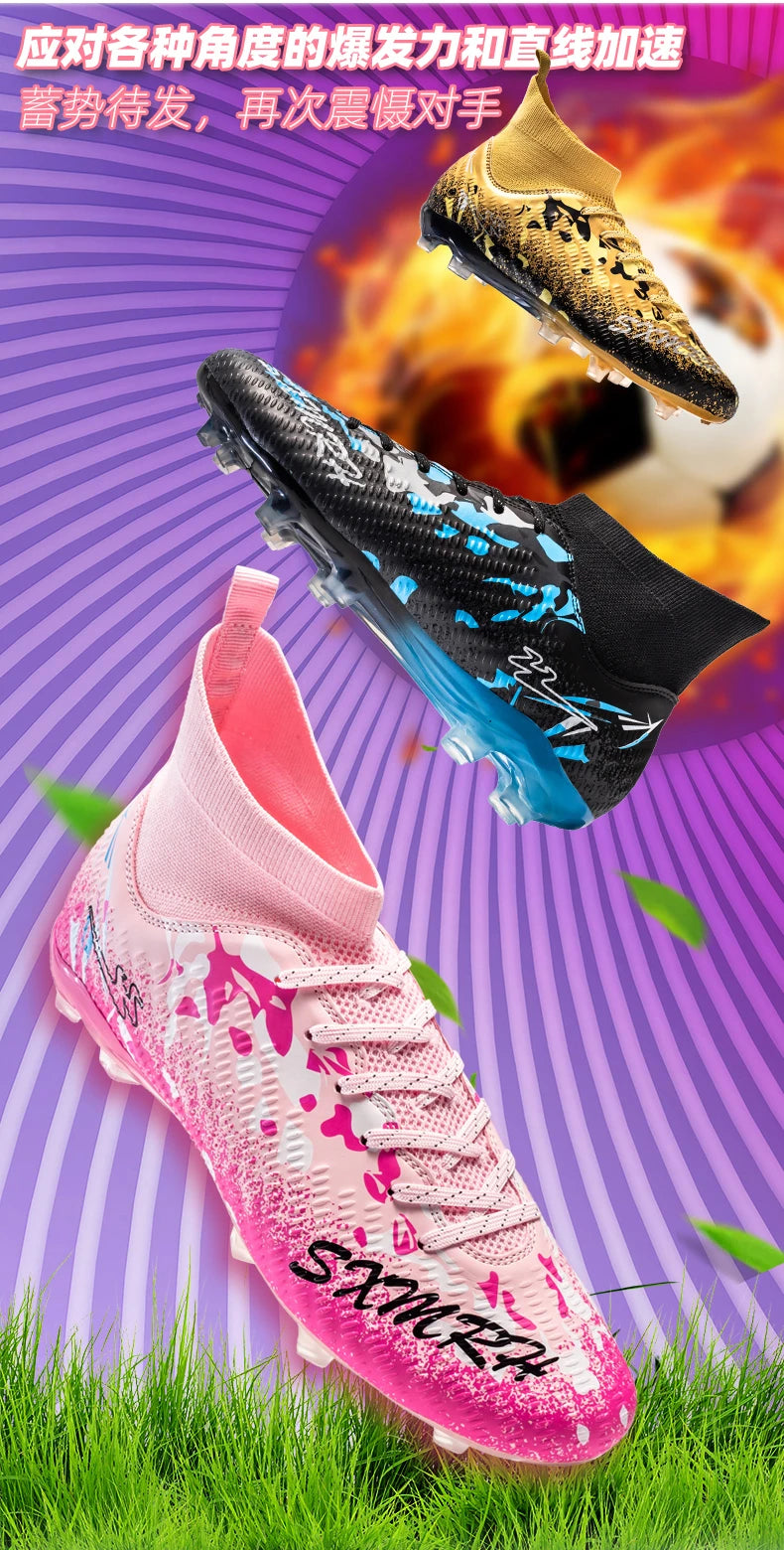 FG Studs Double Star Soccer Cleats with Anti Slip Grip for Superior Traction and Stability on Field