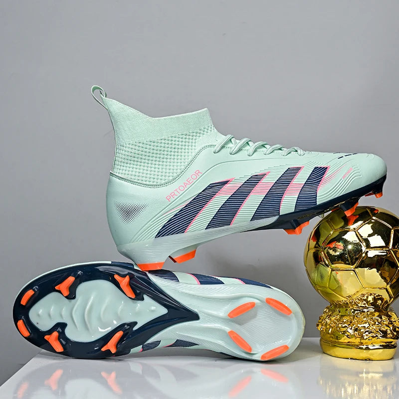 New Men Football Boots Match Soccer Shoes Boys Sneakers Comfortable Professional Non-Slip TF/FG Ankle Sports Shoes Unisex