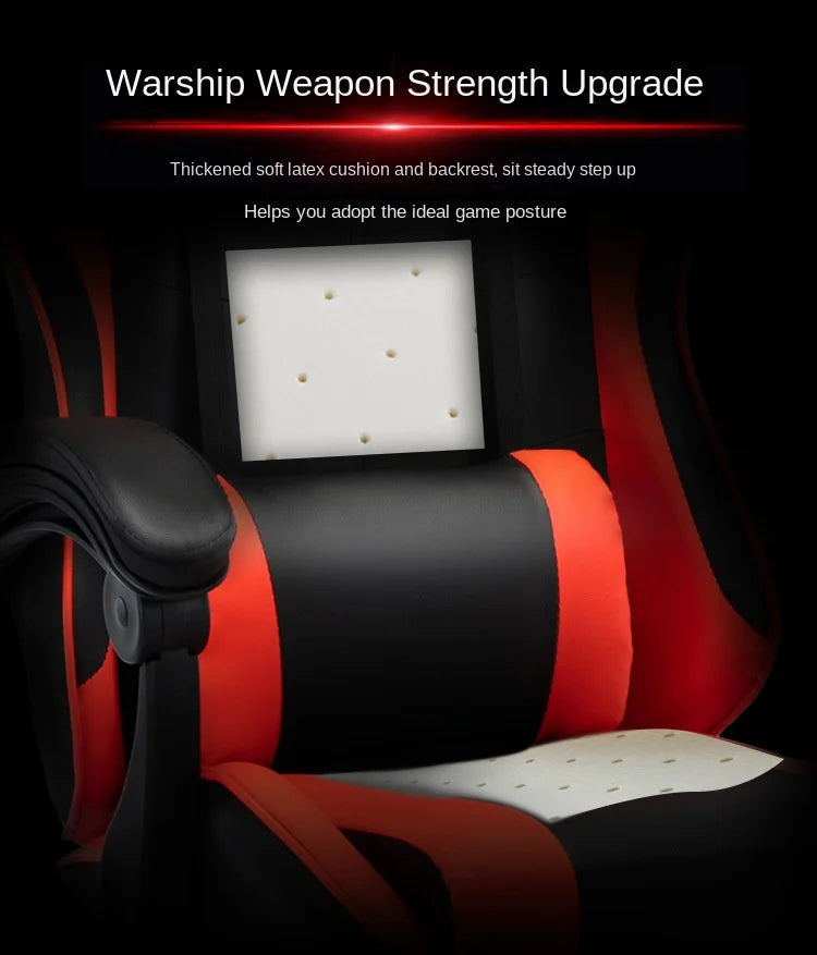 Gaming Chair For Video Game Or Office With Lumbar And Cervical Cushion Ergonomic Adjustable In Height And Reclining  Adjustable